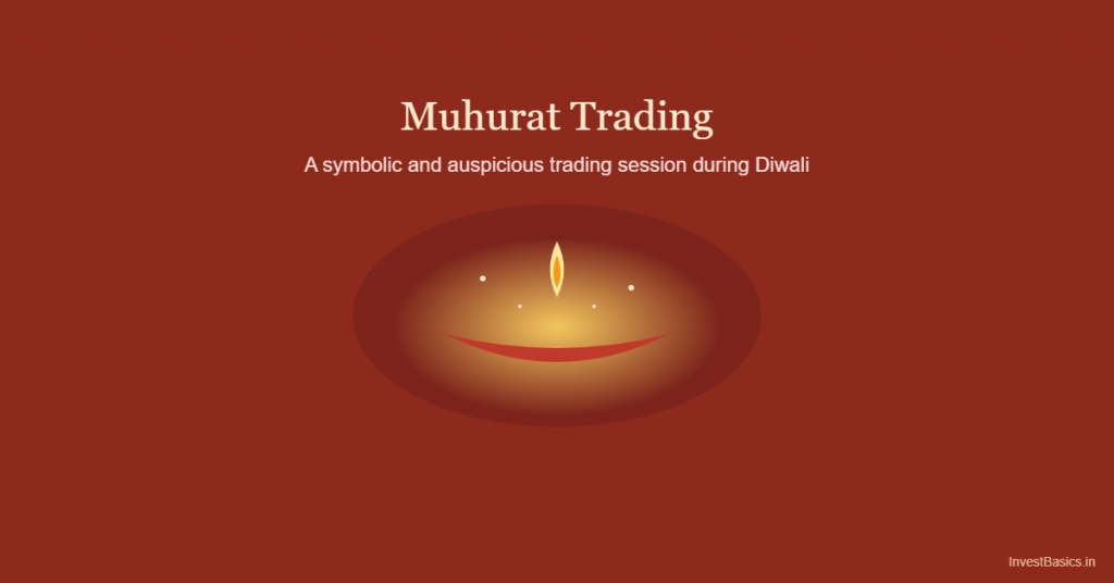 Illustration of a diya lamp representing Muhurat Trading during Diwali in the Indian stock market